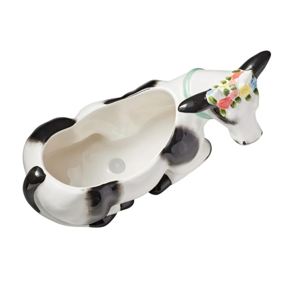 2023 🌺 New Pioneer Woman Black & White Cow Ceramic Planter - Picture 4 of 10